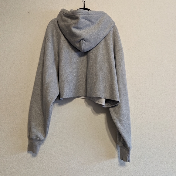 Champion Reverse Weave Cropped Hoodie “Old English” Spellout Gray Women's XLarge - Picture 4 of 6